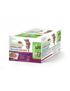 Natural Trainer Adult Sterilised 24 x 85 g alimento umido per gatti