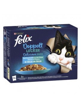 Felix Le Ghiottonerie Doppia Delizia 12 x 85 g alimento umido per gatti